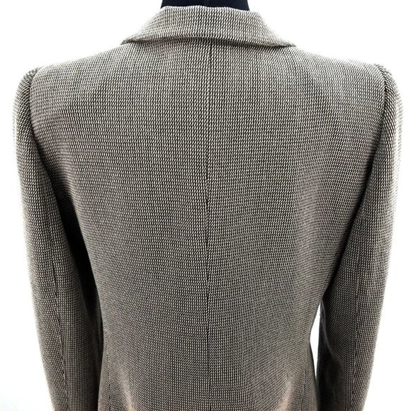 Armani Collezioni Wool Tweed Padded Shoulder Blazer Italy Authentic Womens 12 - Picture 5 of 8